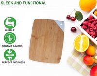 CHERRYBOX On Da House Bamboo Chopping | Cutting Board - Silicone Grip (30.5 x 23)