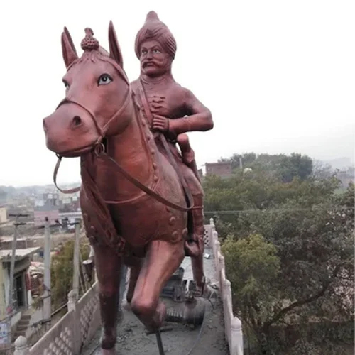 Frp Maharana Pratap Statue - Color: Brown