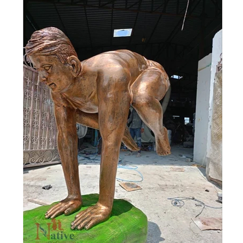 Fiber Glass Yoga Sculpture - Color: Brown