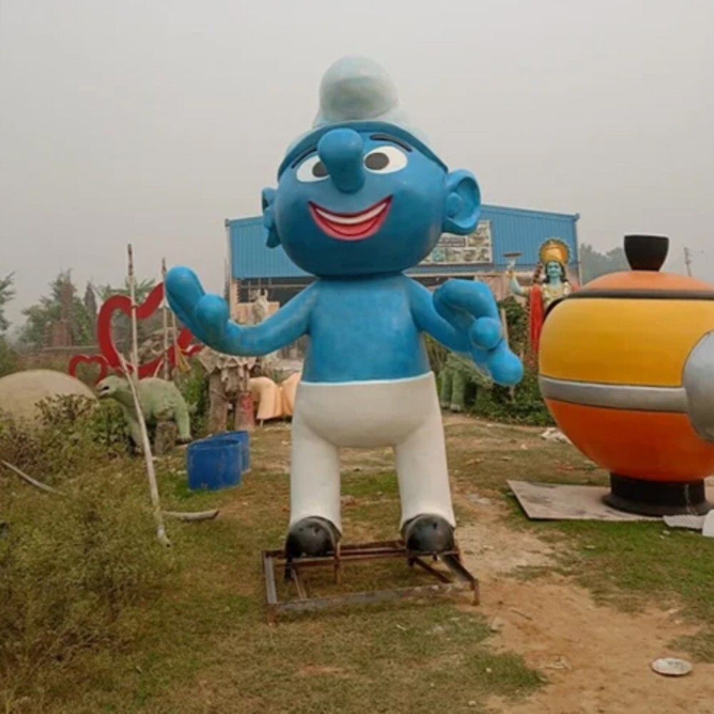 Frp Fiber Smurf Statue - Color: Multicolor