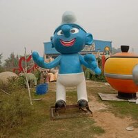 Frp Fiber Smurf Statue - Color: Multicolor
