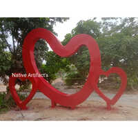 Frp Heart Sculpture - Color: Multicolor