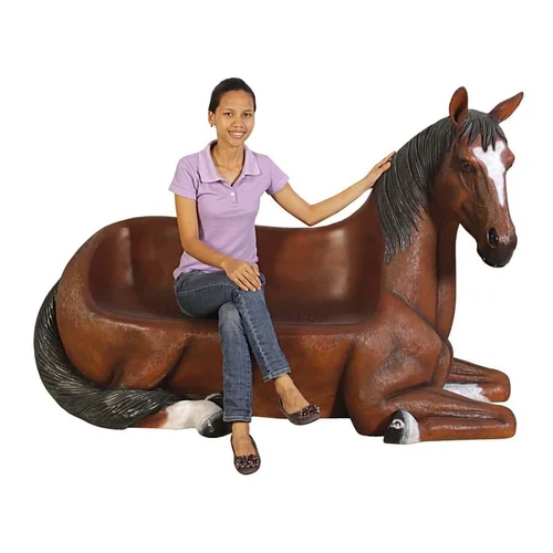 Frp Horse Sitting Bench - Color: Brown