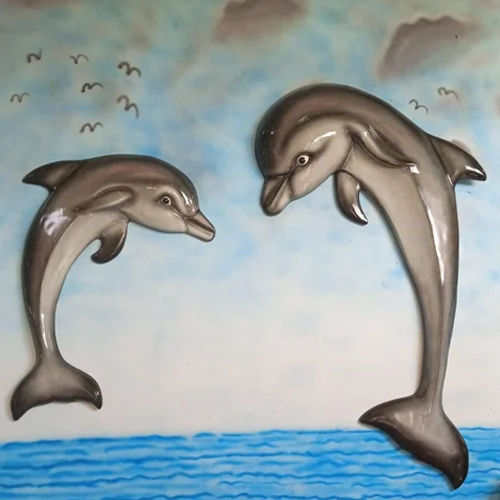 Frp Dolphin Mural - Color: Brown