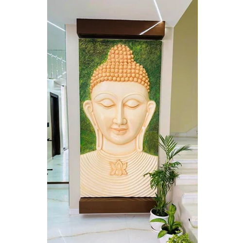 8 Feet Frp Buddha Wall Mural - Color: White