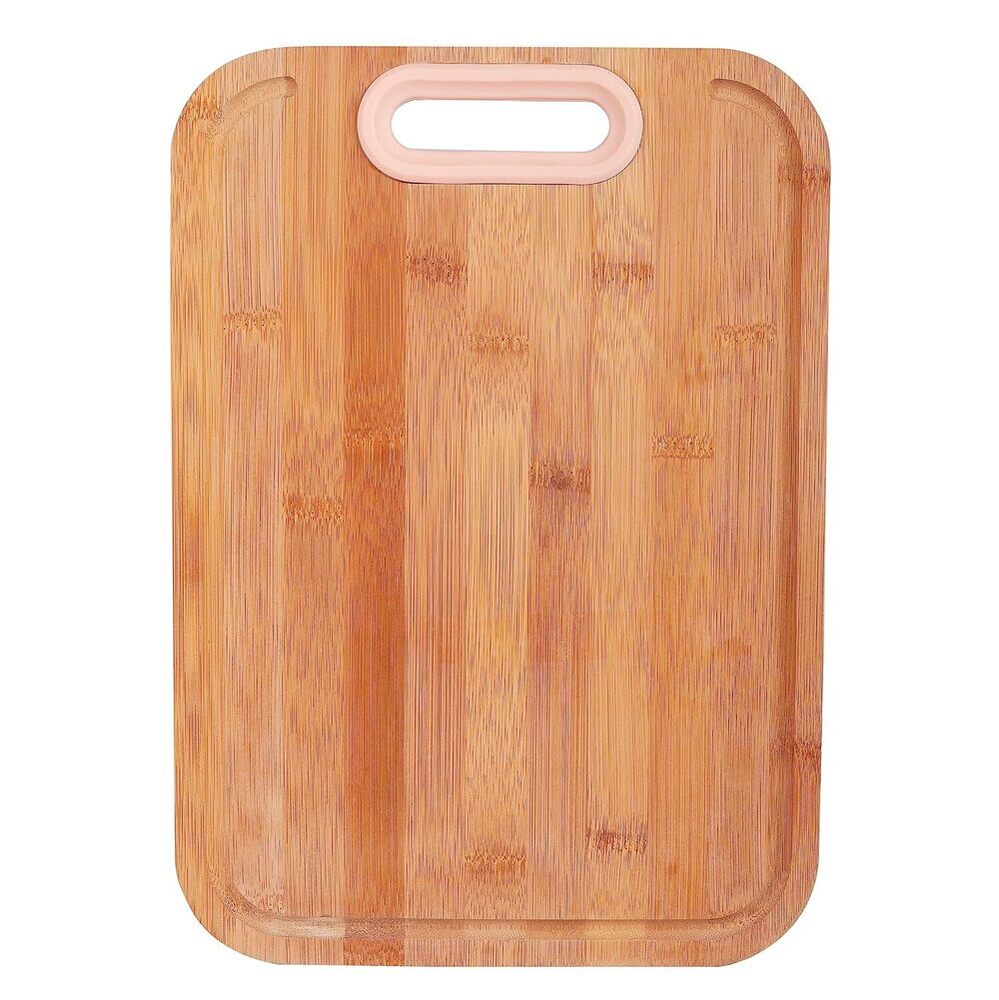 CherryBox Bamboo Chopping/Cutting Board for Kitchen Use | Unique Design | Silicone Holder/Grip (32.5 x 23)