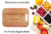 CherryBox Bamboo Chopping/Cutting Board for Kitchen Use | Unique Design | Silicone Holder/Grip (32.5 x 23)