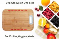 CherryBox Bamboo Chopping/Cutting Board for Kitchen Use | Unique Design | Silicone Holder/Grip (32.5 x 23)