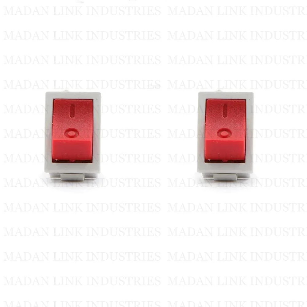     Rocker switch mini white red 2 pin short leg 