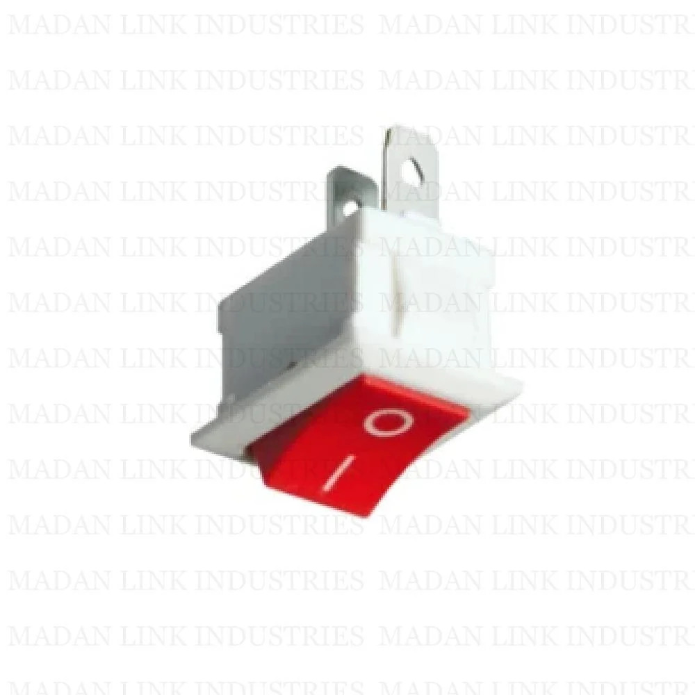     Rocker switch mini white red 2 pin short leg 