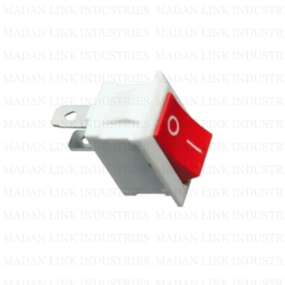     Rocker switch mini white red 2 pin short leg 
