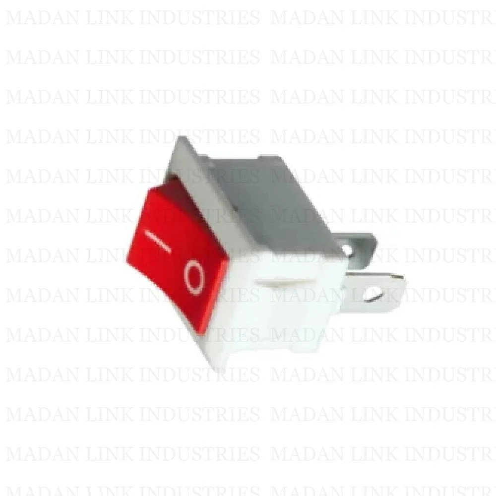     Rocker switch mini white red 2 pin short leg 