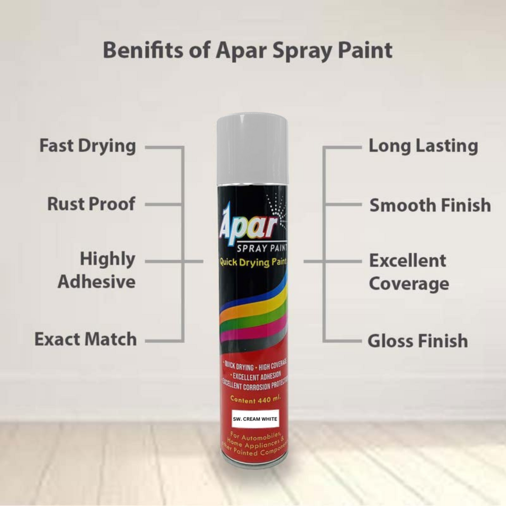 Apar  Spray Paint Sw. Cream White  Compatible for Swaraj Tractors -440 ml