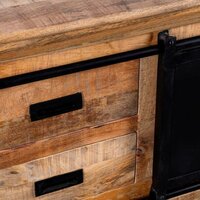 Wooden Side Board with Iron Door