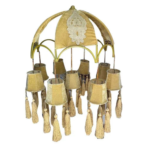 Velvet Hanging Chandelier - Color: Golden