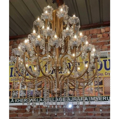 Wrought Iron Crystal Chandelier
