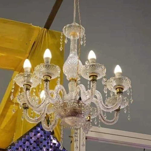 8 Led Acrylic Chandelier - Color: Golden