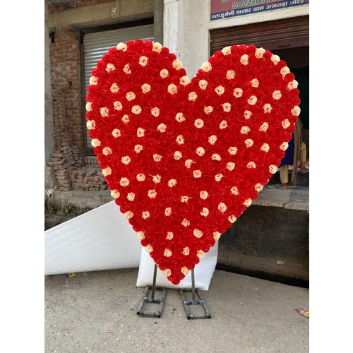 Artificial Flowers Decorated Heart