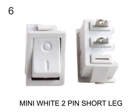 Mini Switch 2 Pin Short Leg - Color: White And Red