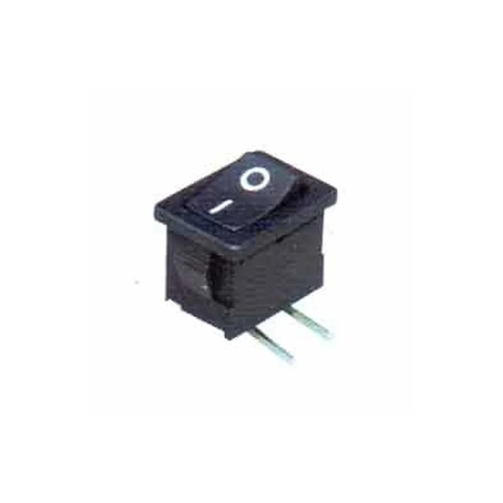 Mini Rocker 2 Pin Right Angle - Color: Black