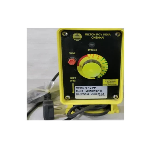 V12 Milton Roy Dosing Pump - Color: Yellow