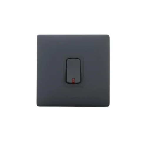 Mylinc 6 A One Way Switch With Indicator - Polycarbonate Material, Black Color, 230 Volt, 6 Amp, Insulation Resistance 100 MÎ© min, Operating Temp -40 to 130Â°C