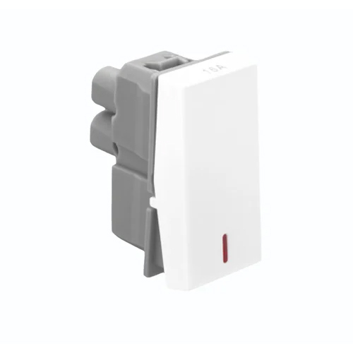 Allzy 16A Modular Switches 1 Way With Indicator - Plastic IP55 240V Rated Voltage 16A Max Current Classic White Design | Easy Installation Durable Insulation Resistance 100 MÎ©
