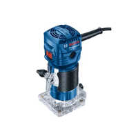 Bosch Gkf 550 Palm Router - Metal Construction, 90mm Length X 188mm Height, Blue | 550w Power, 33,000 Rpm No-load Speed, Variable Speed Control, Compact Design, 1.4 Kg Weight, Warranty Included