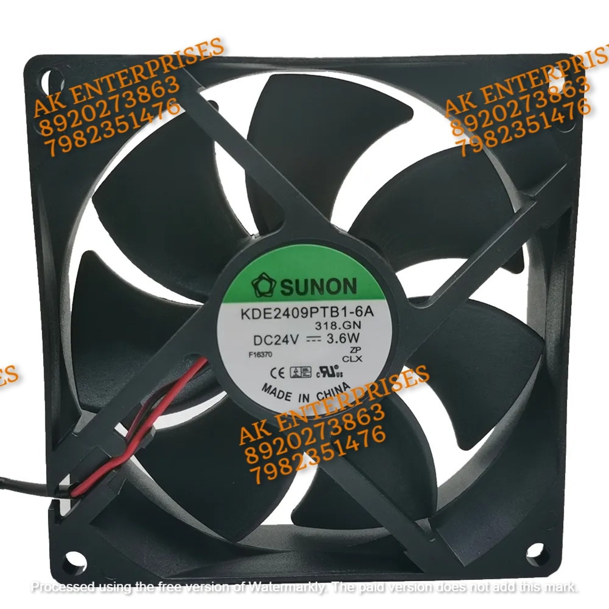  Sunon KDE2409TB1-6A Axial Fan 24V-3.6A DC Brusless Air Cooling Fan 1800 RPM 92 * 92 * 25mm 2-Wire