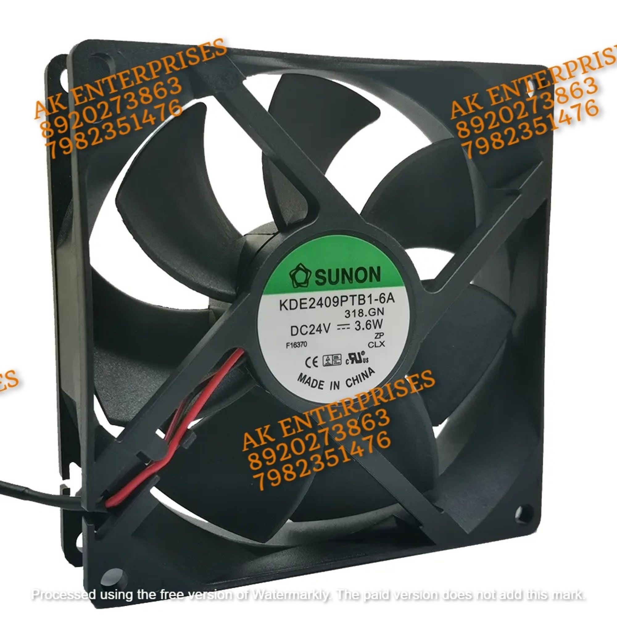  Sunon KDE2409TB1-6A Axial Fan 24V-3.6A DC Brusless Air Cooling Fan 1800 RPM 92 * 92 * 25mm 2-Wire