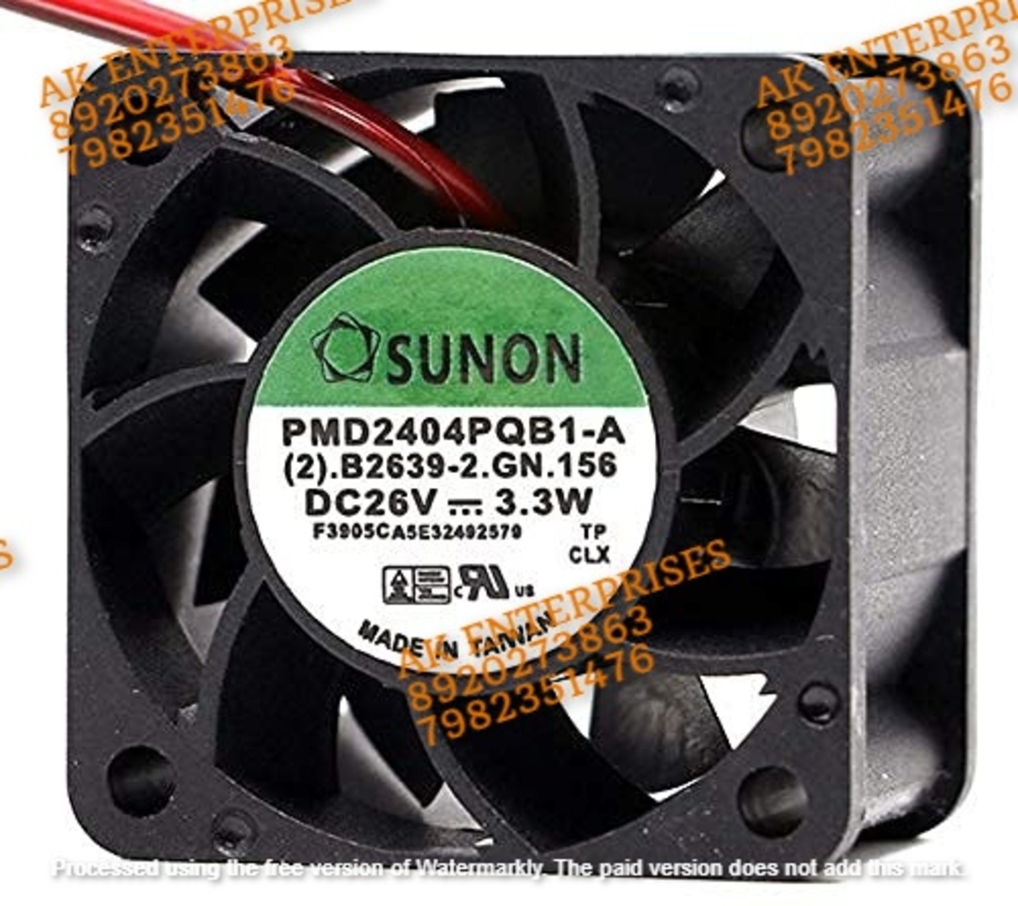 SUNON PMD2404PQB1-A Axial Fan DC Brushless Air Cooling Fan 2500 RPM 2-Wire 24V-4.1W