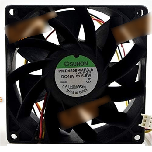 Sunon Pmd4809Pmb1-A Axial Fan 48V-11.5W Dc Brushless Air Cooling Fan 4900 Rpm 90 * 90 * 38Mm 3-Wire - Color: Black