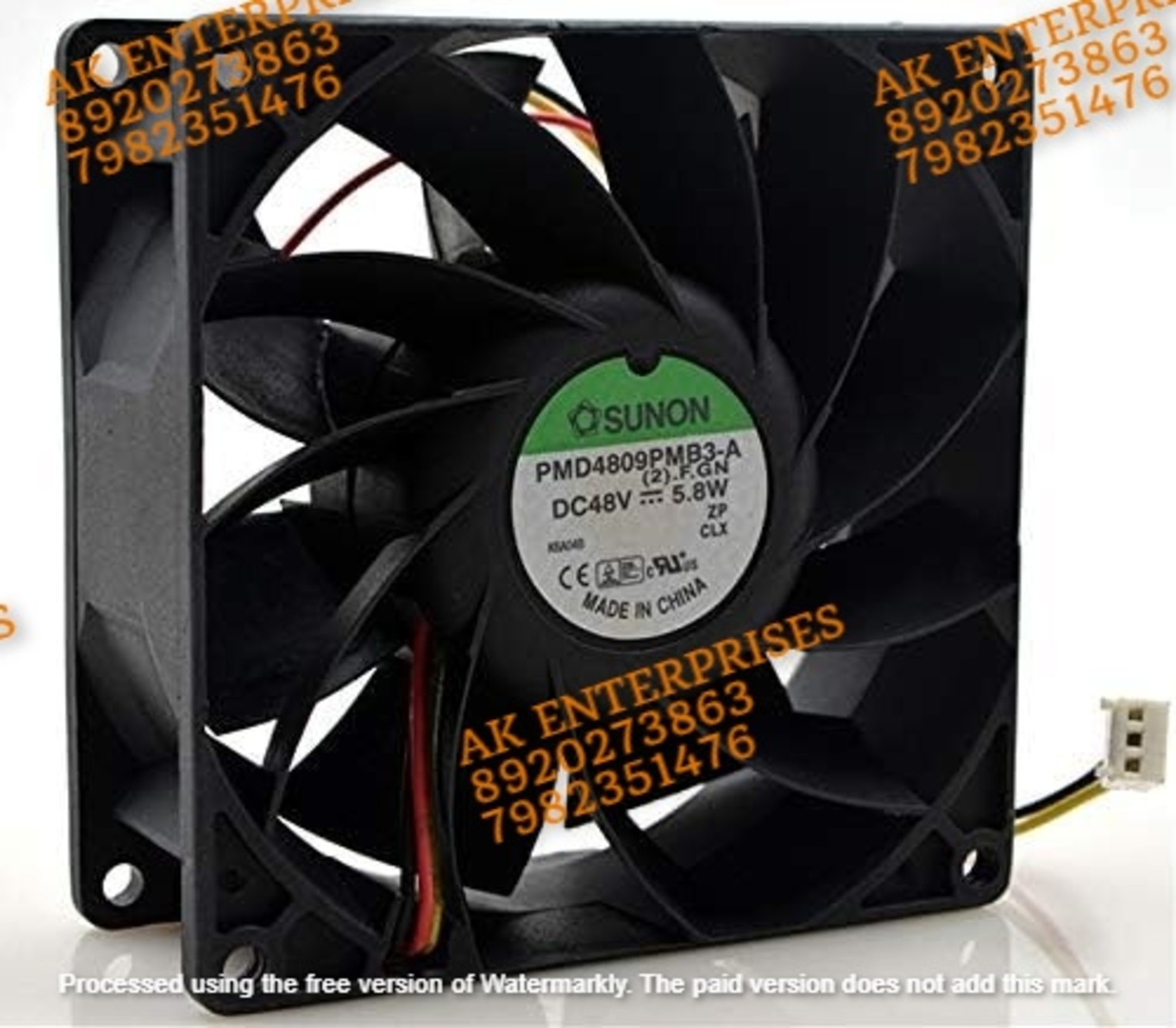 Sunon PMD4809PMB1-A Axial Fan 48V-11.5W DC Brushless Air Cooling Fan 4900 RPM 90 * 90 * 38mm 3-Wire