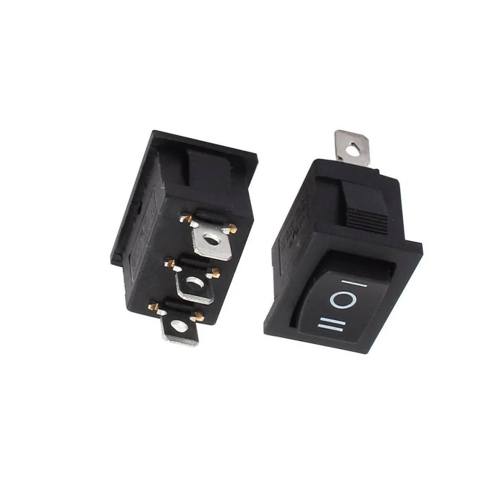 Rocker Switch Black 3 Pin On Off On