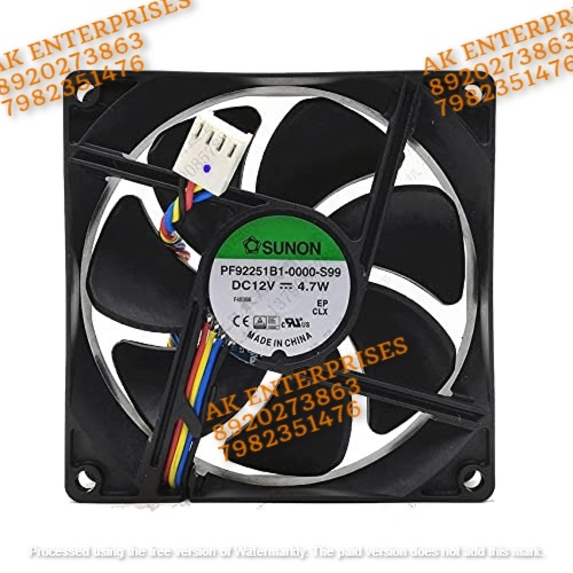 Sunon PF92251B1-0000-A99 Axial Fan 12V-4.7 DC Brushless Air Cooling Fan 4500 RPM 90 * 90 * 25 4-Wire