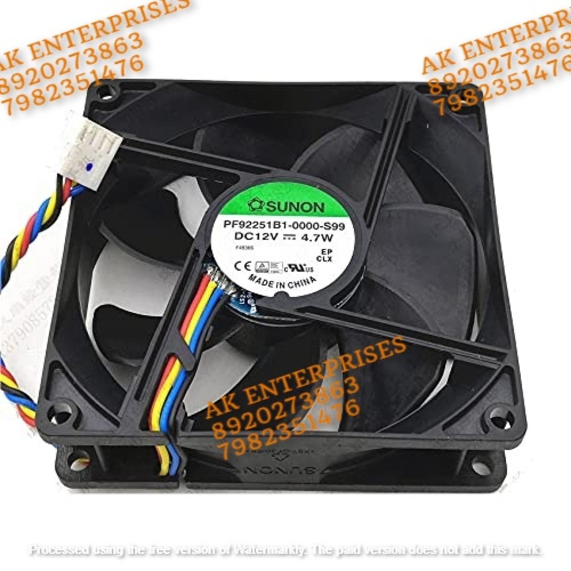 Sunon PF92251B1-0000-A99 Axial Fan 12V-4.7 DC Brushless Air Cooling Fan 4500 RPM 90 * 90 * 25 4-Wire