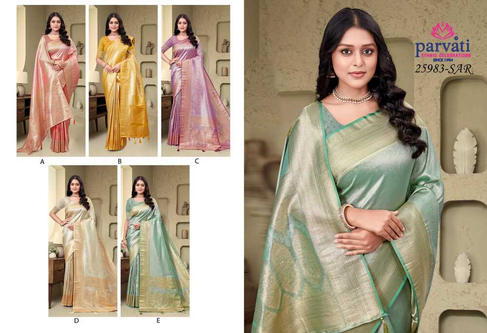 Parvati Multicolor Nylon Silk Saree -25983