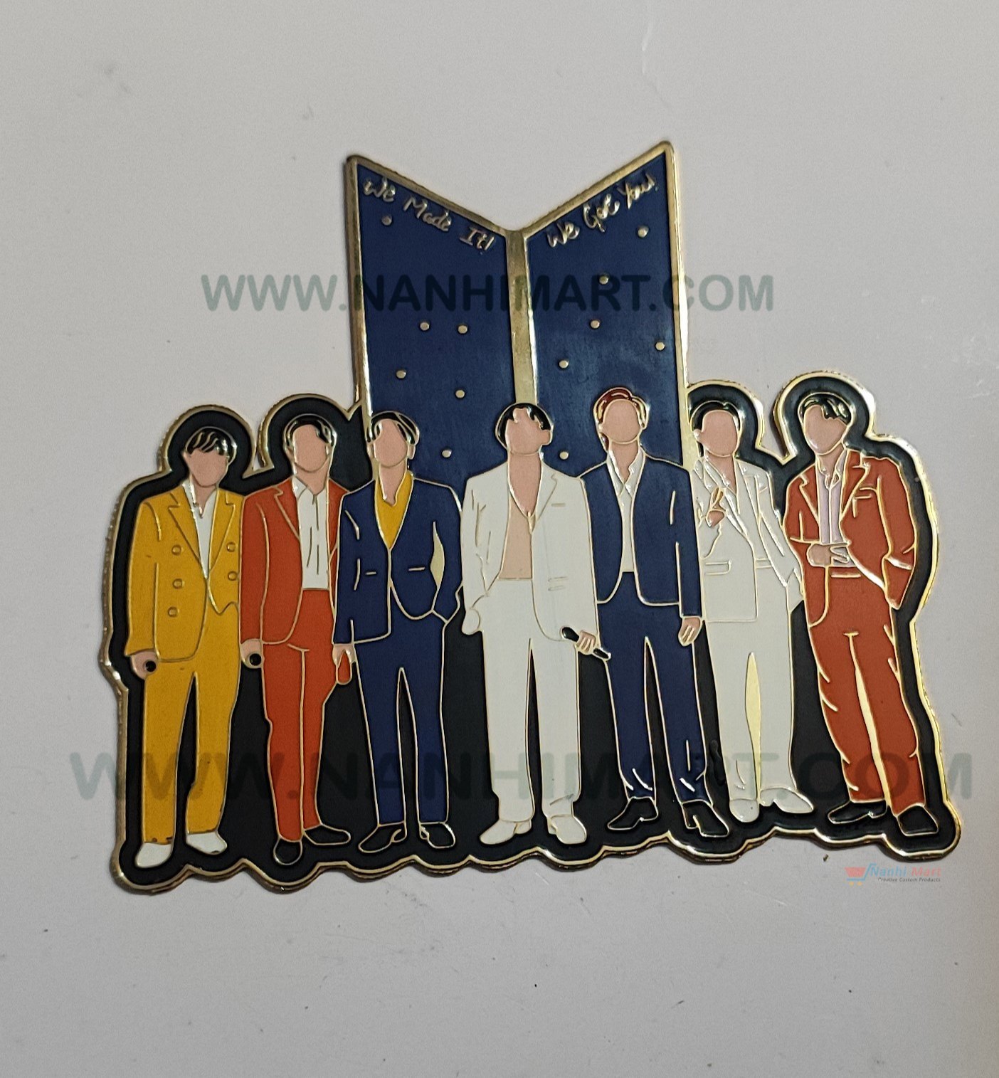 Printed Custom Bts Enamel Pins - Color: Multicolor