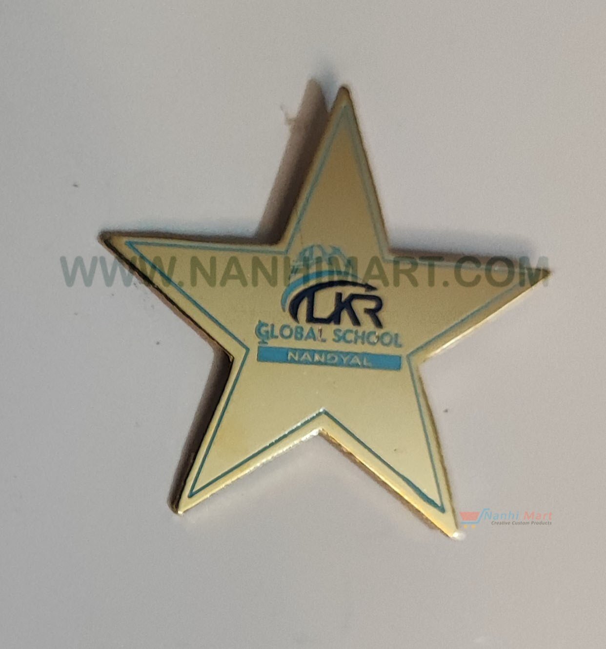 Golden Printed Star Metal Badges