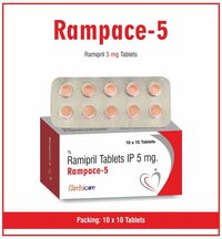 Rampace-5 Tablets - 5mg Ramipril | Effective Blood Pressure Management, Supports Cardiovascular Health