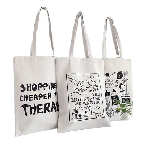 Organic Cotton Canvas Tote Grocery Bag With Logo Printing Cotton Bag