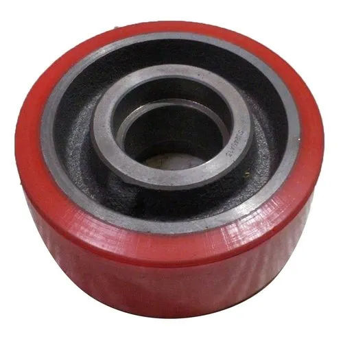 Forklift Load Stacker Wheel - Color: Red & Grey