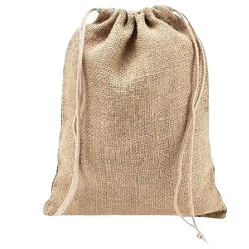 Christmas Burlap Drawstring Gift Bag - Color: Multicolor