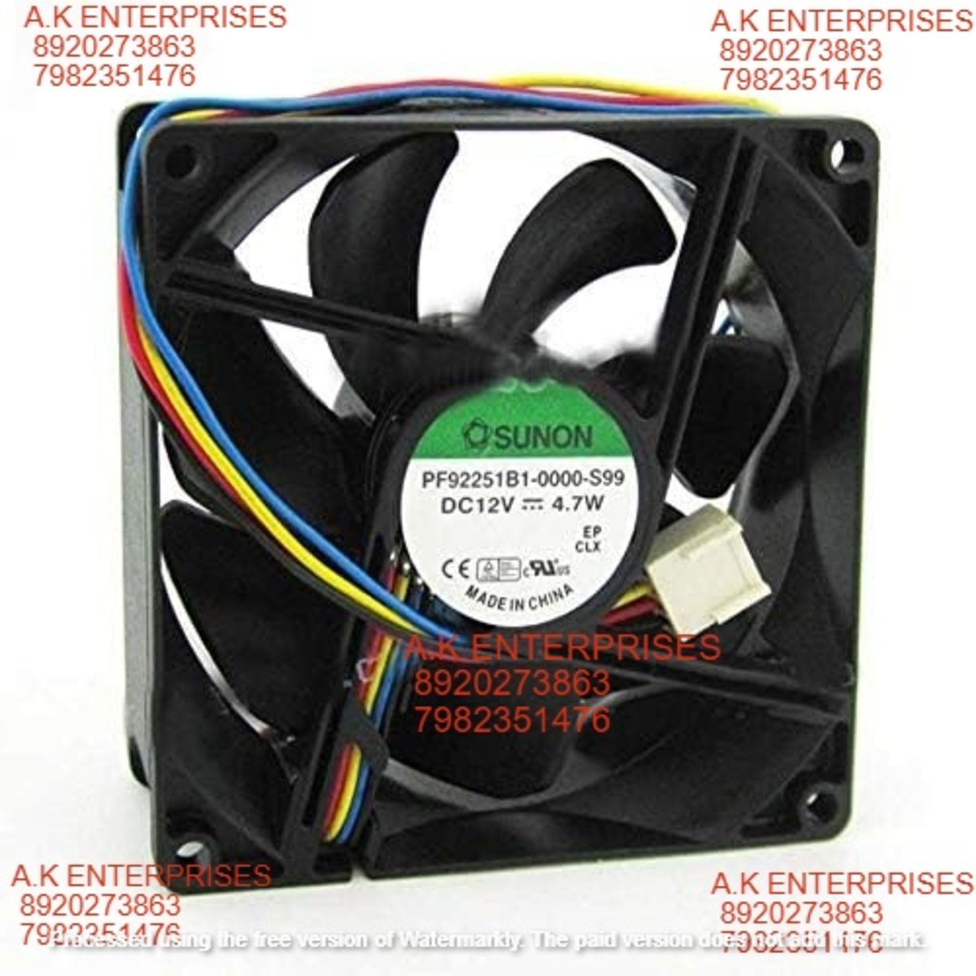 Sunon PF9225B1-0000-S99 Axial Fan 12V-4.7W DC Brushless Air Cooling Fan 4500 RPM 92 * 92 * 25mm 4-Wire