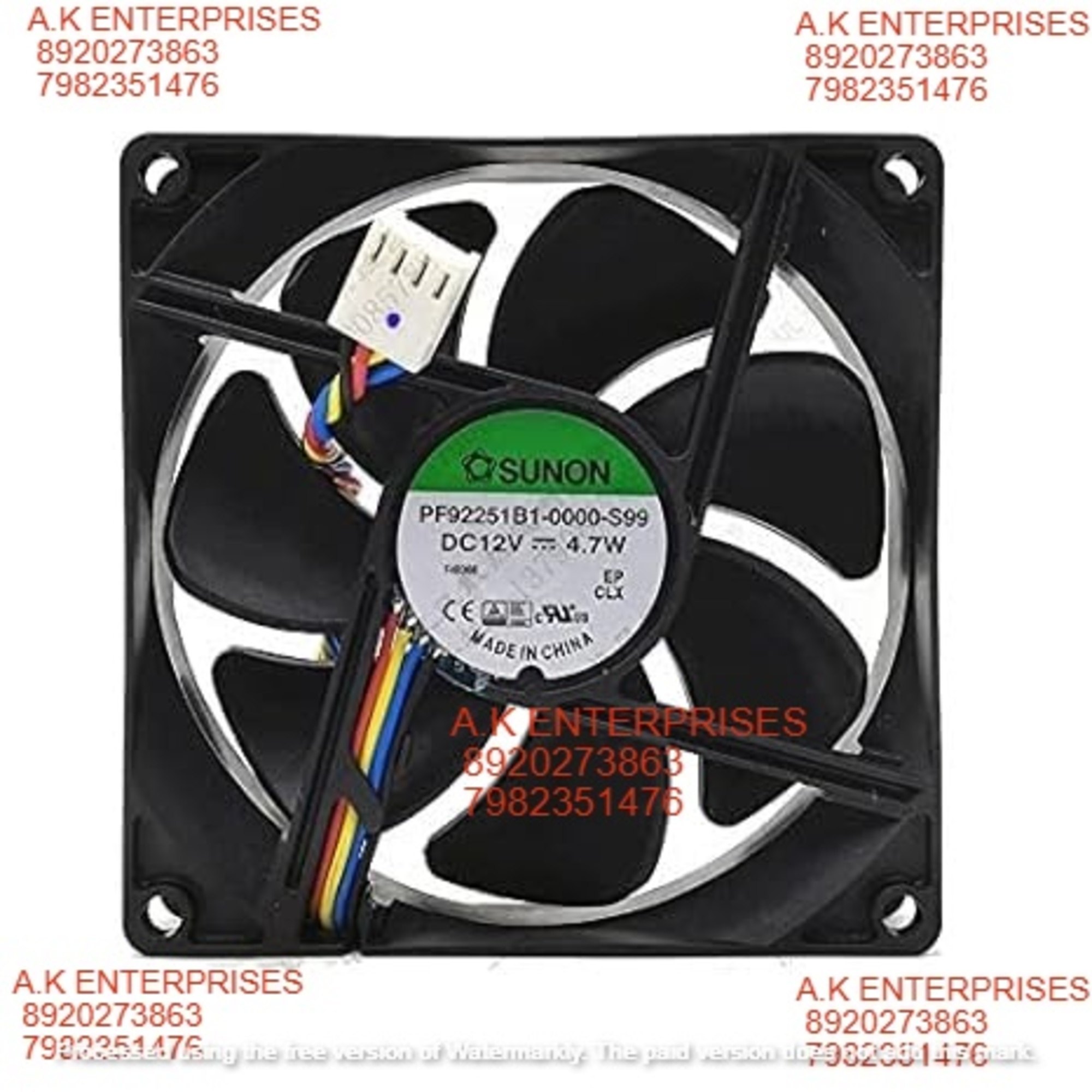 Sunon PF9225B1-0000-S99 Axial Fan 12V-4.7W DC Brushless Air Cooling Fan 4500 RPM 92 * 92 * 25mm 4-Wire