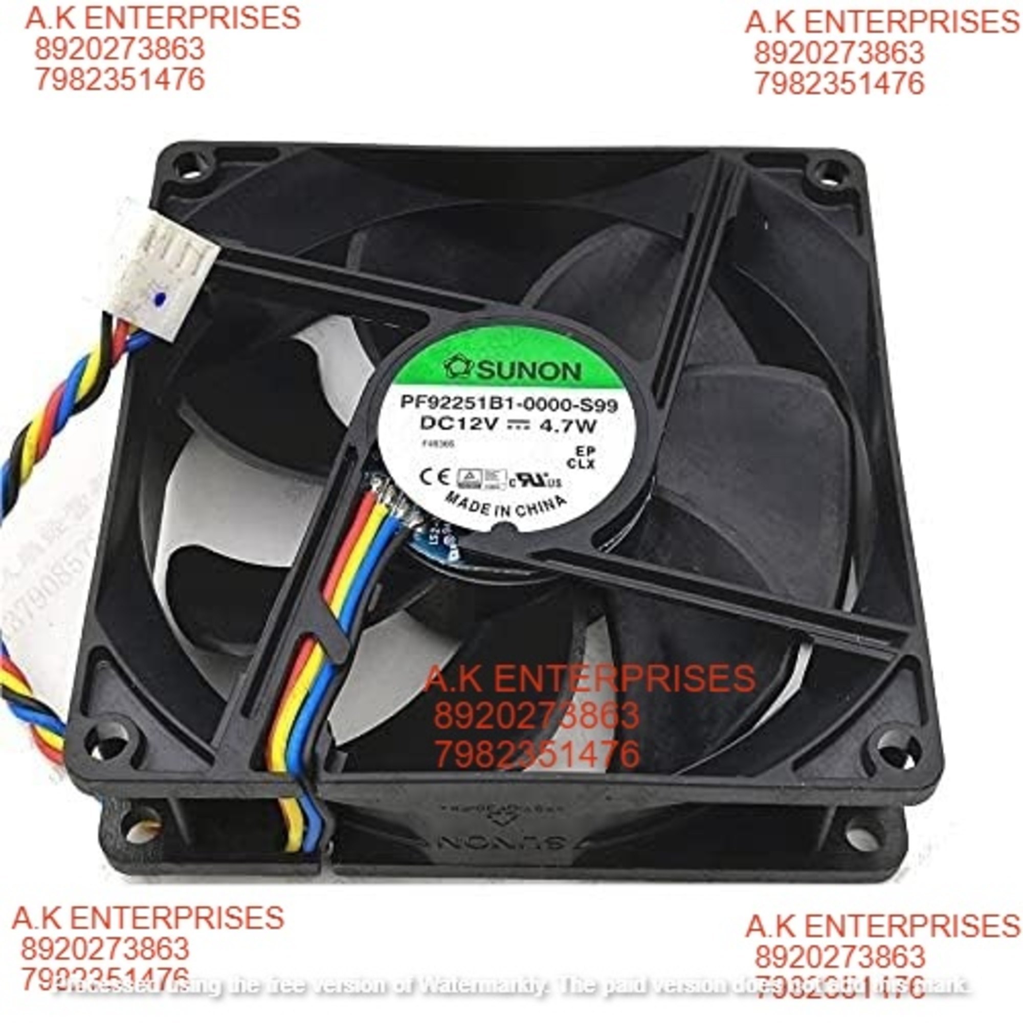 Sunon PF9225B1-0000-S99 Axial Fan 12V-4.7W DC Brushless Air Cooling Fan 4500 RPM 92 * 92 * 25mm 4-Wire