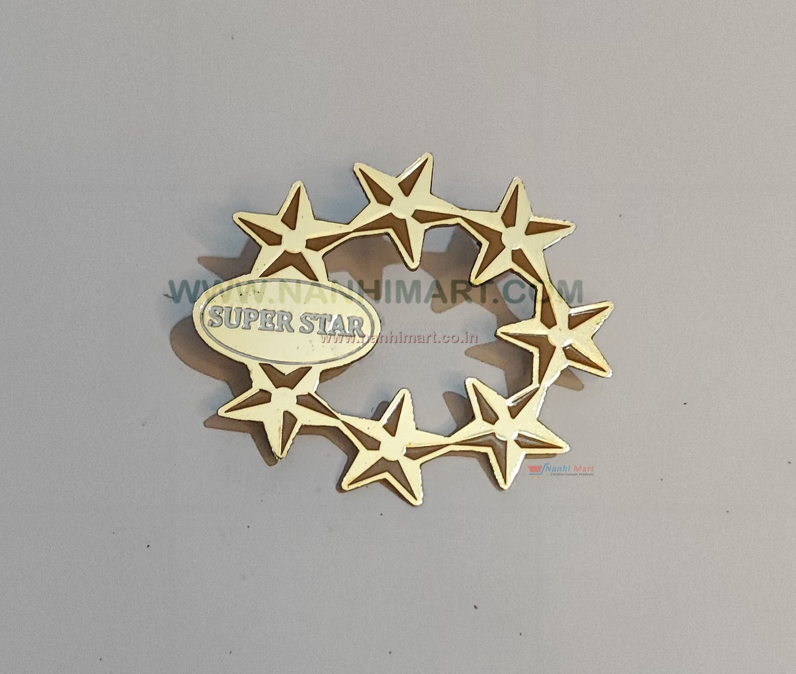 Brown Supar Star Metal lapel Pin