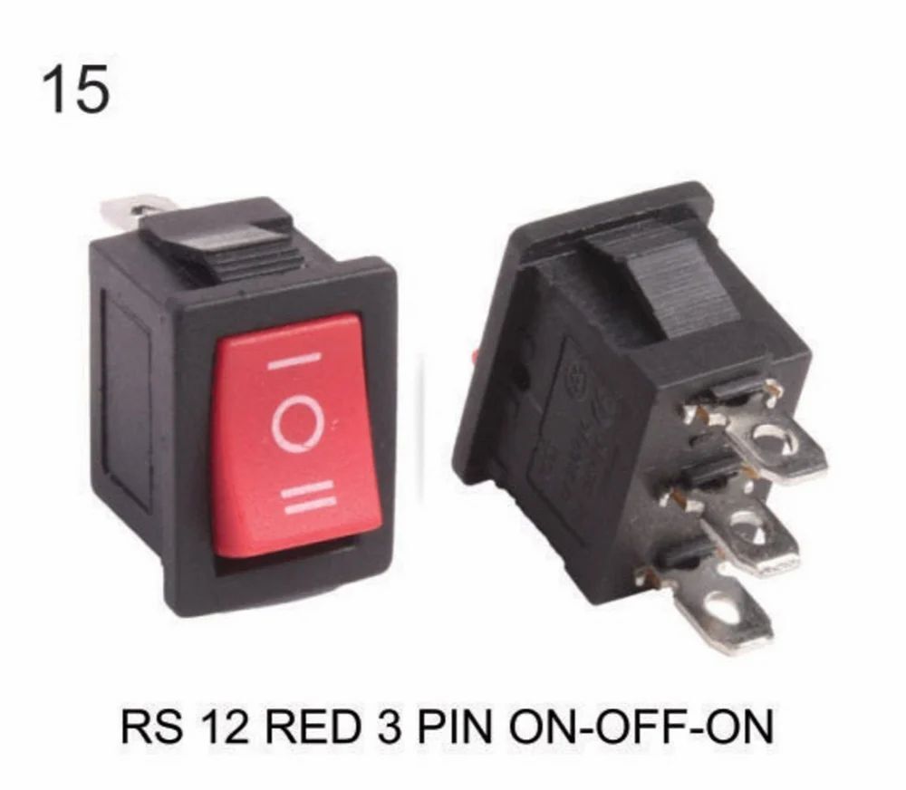 RS 12 RED 3 PIN ON-OFF-ON