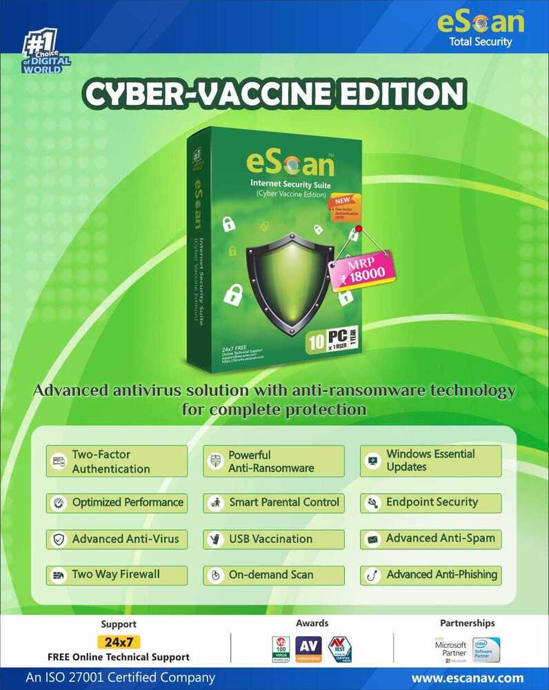 Escan Internet Security Suite For Computer, Laptop