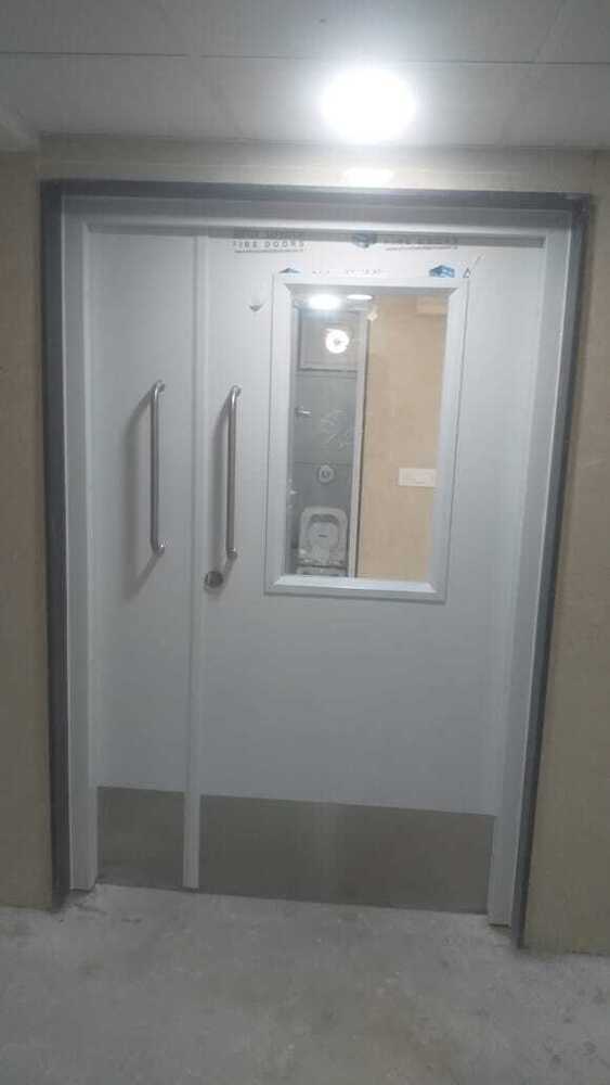 Hmps Door - Galvanized Steel Frame 1.2mm/1.6mm, 46mm Thick Honeycomb Infill | Custom Designs, Fire Rated Functionality, D-type Handle, Vision Panel Option